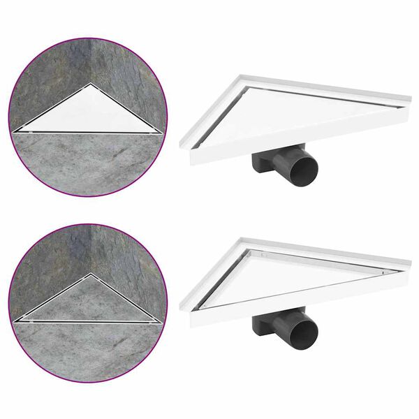 vidaXL Rigolă de duș cu capac 2-&icirc;n-1, 25 x 25 cm, oțel inoxidabil