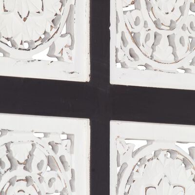 vidaXL Panou de perete sculptat manual, negru și alb, 40x80x1,5 cm MDF