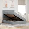 vidaXL Pat cu saltea și spațiu de depozitare Gri deschis 140 x 200 cm