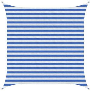 vidaXL P&acirc;nză de umbră Albastru și Alb 2,5 x 2,5 m HDPE