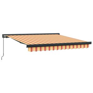 vidaXL Copertină retractabilă, galben/alb, 3x2,5 m, textil/aluminiu