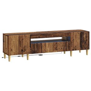 vidaXL Cabinet TV cu LED Lemn vechi Lemn prelucrat