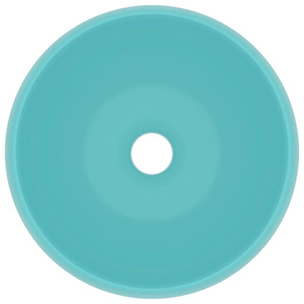 vidaXL Chiuvetă baie lux verde deschis mat 40x15 cm ceramică rotund