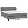 vidaXL Pat box spring cu saltea, gri &icirc;nchis, 140x190 cm, textil
