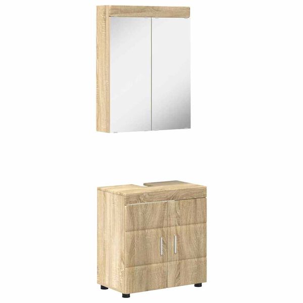 vidaXL Set de mobilier pentru baie TULUM Stejar Sonoma Lemn compozit