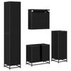 vidaXL Set de mobilier pentru baie 4 pcs Stejar Negru Lemn compozit
