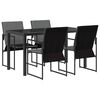 vidaXL Set de masă pentru grădină 5 buc. Negru și antracit