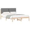 vidaXL Cadru de pat cu tăblie tapițată Gri deschis 150 x 200 cm