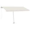 vidaXL Copertină retractabilă manual, crem, 400x300 cm
