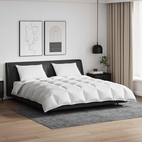 vidaXL Set de Pături cu pernă 3 pcs Alb Pene de rață