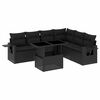 vidaXL Set canapele de grădină cu perne, 7 piese, negru, poliratan