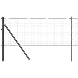 vidaXL Stâlpi de Gard Manual 7 pcs Gri Ø32mm 120 cm Oțel galvanizat