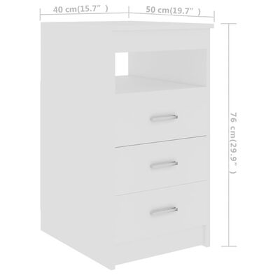 vidaXL Dulap cu sertare, alb, 40x50x76 cm, lemn compozit