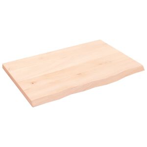 vidaXL Blat de masă, 60x40x2 cm, lemn masiv de stejar netratat