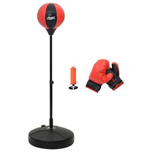 vidaXL Set minge de box cu mănuși/pompă, &icirc;nălțime reglabilă 81-122 cm