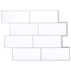vidaXL Placă de metrou 10 pcs Alb gri 29 x 21 cm Poliuretan și PET