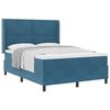 vidaXL Pat cu arcuri cu headboard albastru 140 x 200 cm Catifea