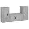 vidaXL Set dulapuri TV, 3 piese, gri beton, lemn prelucrat