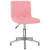 vidaXL Scaune de bucătărie pivotante, 2 buc., roz, catifea