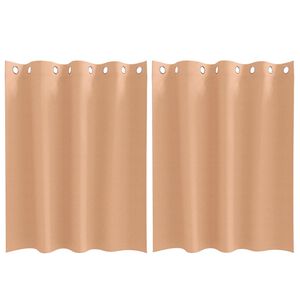 vidaXL Perdele Opaque cu Inel 2 buc. Maro deschis 140 x 140 cm
