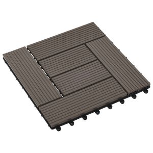 vidaXL Plăci pentru Deck 11 pcs Maro &icirc;nchis 30 x 30 cm Lemn compozit
