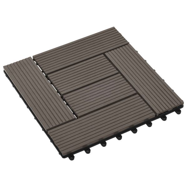 vidaXL Plăci pentru Deck 11 pcs Maro &icirc;nchis 30 x 30 cm Lemn compozit