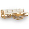 vidaXL Set mobilier grădină cu perne, 6 piese, crem, lemn masiv acacia