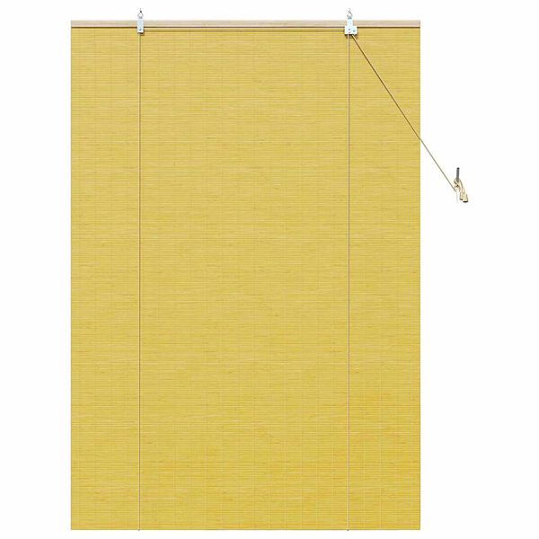 vidaXL Rulou textil cu perdele Manual Galben 120 x 160 cm Bambus