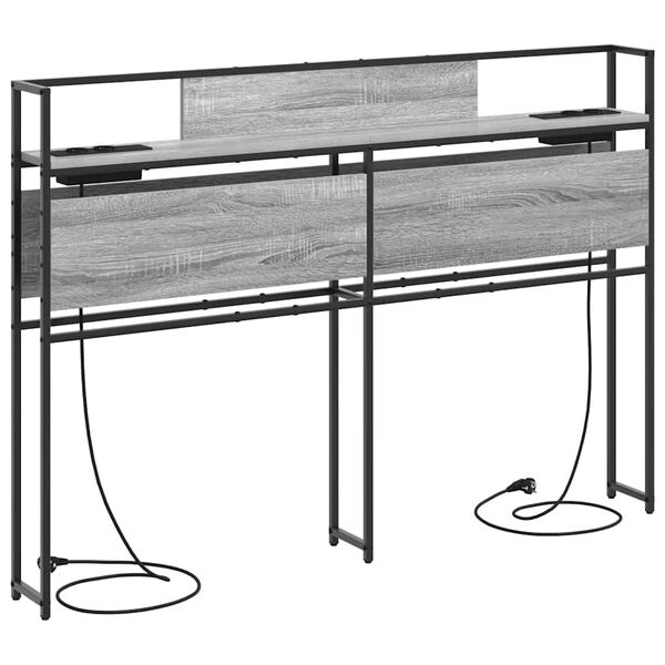 vidaXL Tăblie de depozitare cu raft sonoma gri 160 cm Lemn compozit