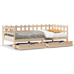 vidaXL Pat de zi cu sertare, 90x190 cm, lemn masiv de pin