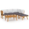 vidaXL Set mobilier de grădină cu perne, 6 piese, lemn masiv acacia