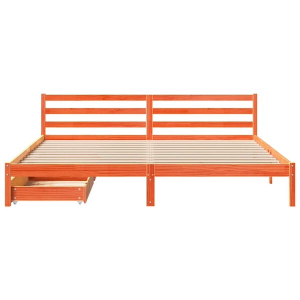 vidaXL Cadru de pat fără saltea, maro ceruit 180x200 cm lemn masiv pin