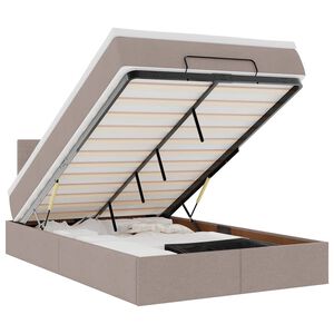 vidaXL Cadru de pat otoman cu saltea Taupe 120x200cm Material