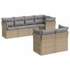 vidaXL Set canapele de grădină, 7 piese, cu perne, bej, poliratan