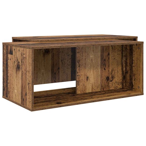 vidaXL Set de măsuțe de cafea 2 pcs Lemn vechi Lemn compozit