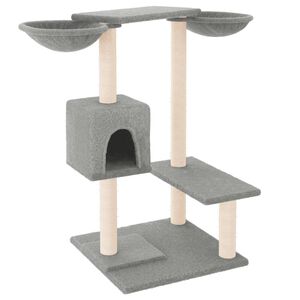 vidaXL Ansamblu de pisici cu st&acirc;lpi de zg&acirc;riat, gri deschis, 82 cm