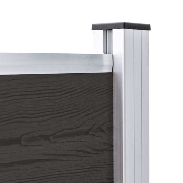 vidaXL Set de panouri de gard, negru, 175x105 cm, WPC