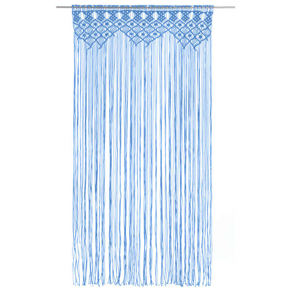 vidaXL Perdea macrame, albastru, 140 x 240 cm, bumbac