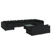 vidaXL Set mobilier de grădină cu perne, 10 piese, negru, poliratan