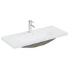 vidaXL Chiuvetă &icirc;ncorporată cu robinet, alb, 91x39x18 cm, ceramică