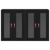 vidaXL Dulapuri de perete 2 pcs Stejar Negru 69,5 x 34 x 90 cm