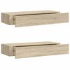 vidaXL Dulapuri de perete cu sertare 2 buc. stejar 60x23,5x10 cm MDF