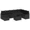 vidaXL Set de canapele pentru grădină cu pernă 9 pcs Negru Rattan poli