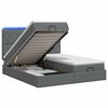 vidaXL Pat Ottoman cu Saltea și LED Gri &icirc;nchis 200 x 200 cm Țesătură
