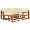 vidaXL Set de canapele de exterior cu pernă 5 pcs Natural și Crem