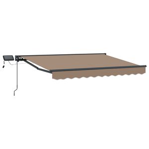 vidaXL Cadru manual de marchiză cu LED-uri Gri taupe 3,5 x 2 m