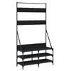 vidaXL Suport de haine cu raft de pantofi, negru, 100x40x184 cm