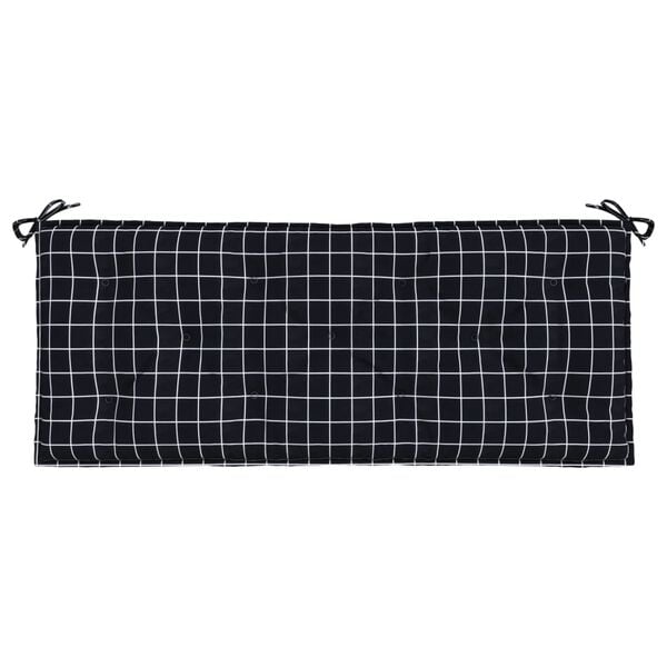 vidaXL Pernă bancă de grădină, negru carouri, 120x50x7 cm, textil