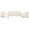 vidaXL Set de canapele, 4 piese, crem, catifea
