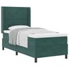 vidaXL Pat cu arcuri cu headboard Verde &icirc;nchis 90 x 190 cm Catifea